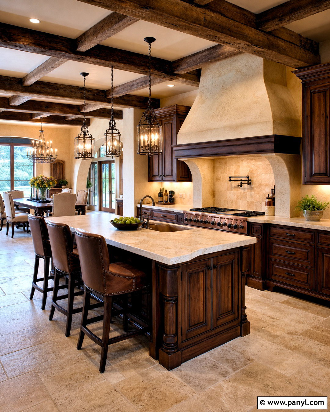 Tuscan Kitchen With Dark Wood - 20 tuscan decor ideas
