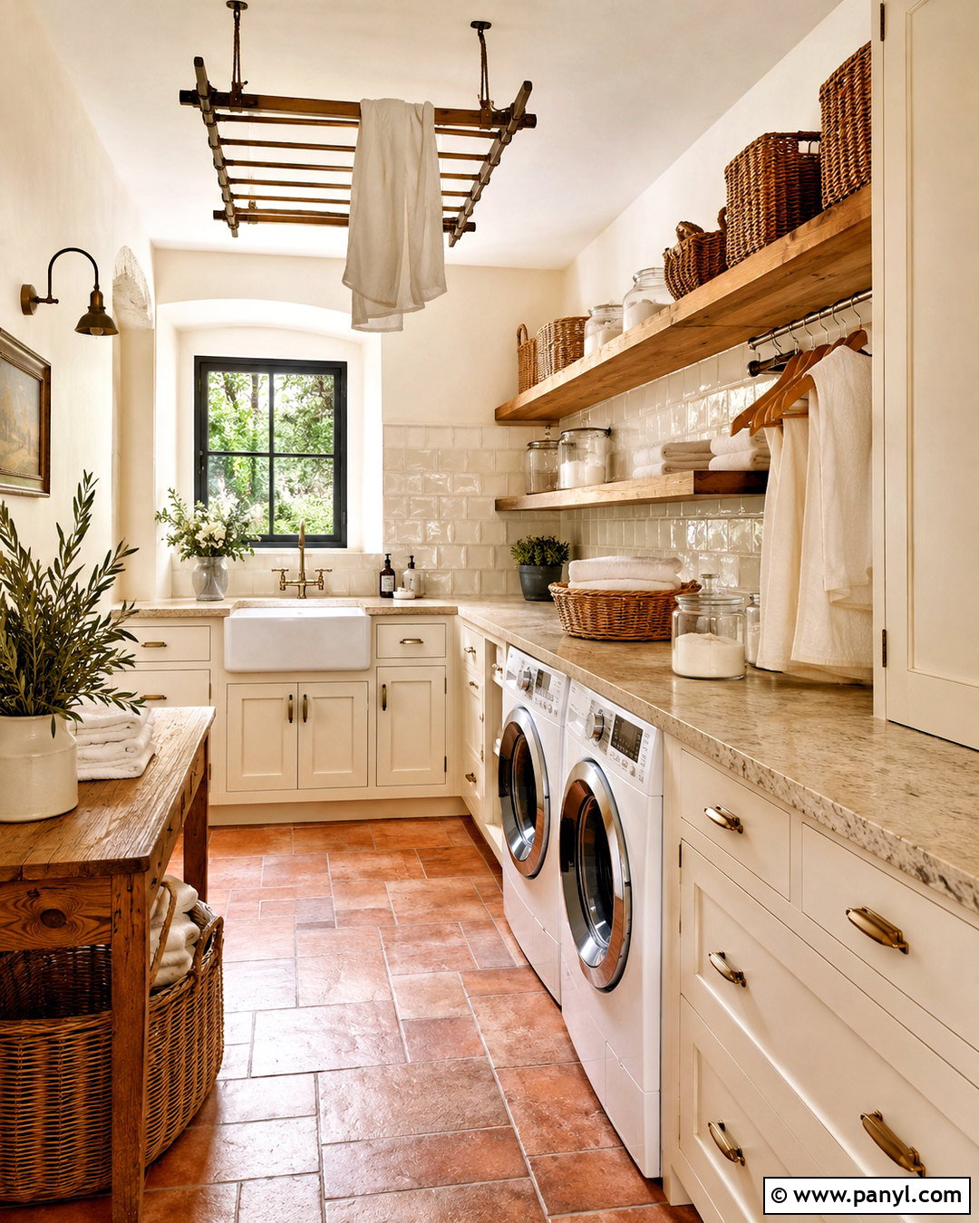 Tuscan Laundry Room With Rustic Cabinets - 20 italian interior design tuscan decor ideas
