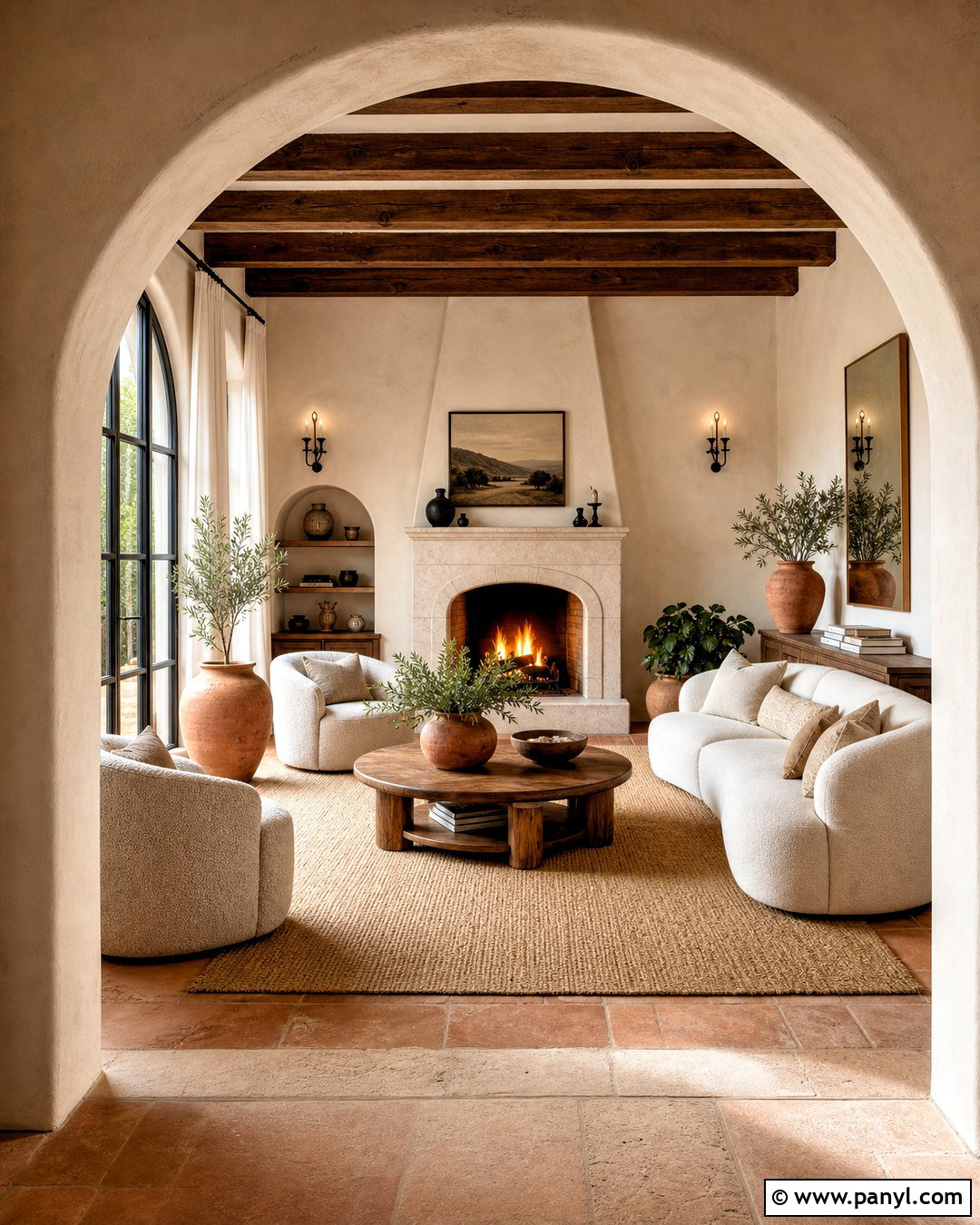 Tuscan Living Room With Arched Details - 20 tuscan living room ideas