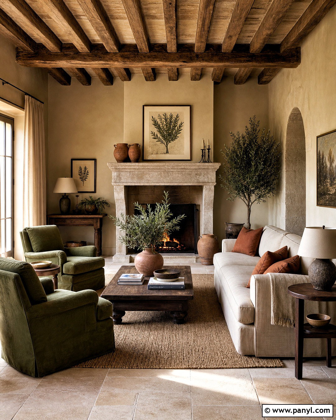Tuscan Living Room With Olive Green - 20 tuscan living room ideas