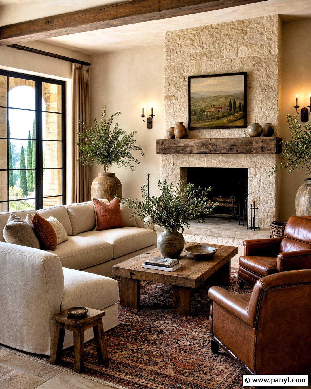 Tuscan Living Room With Stone Fireplace - 20 tuscan living room ideas