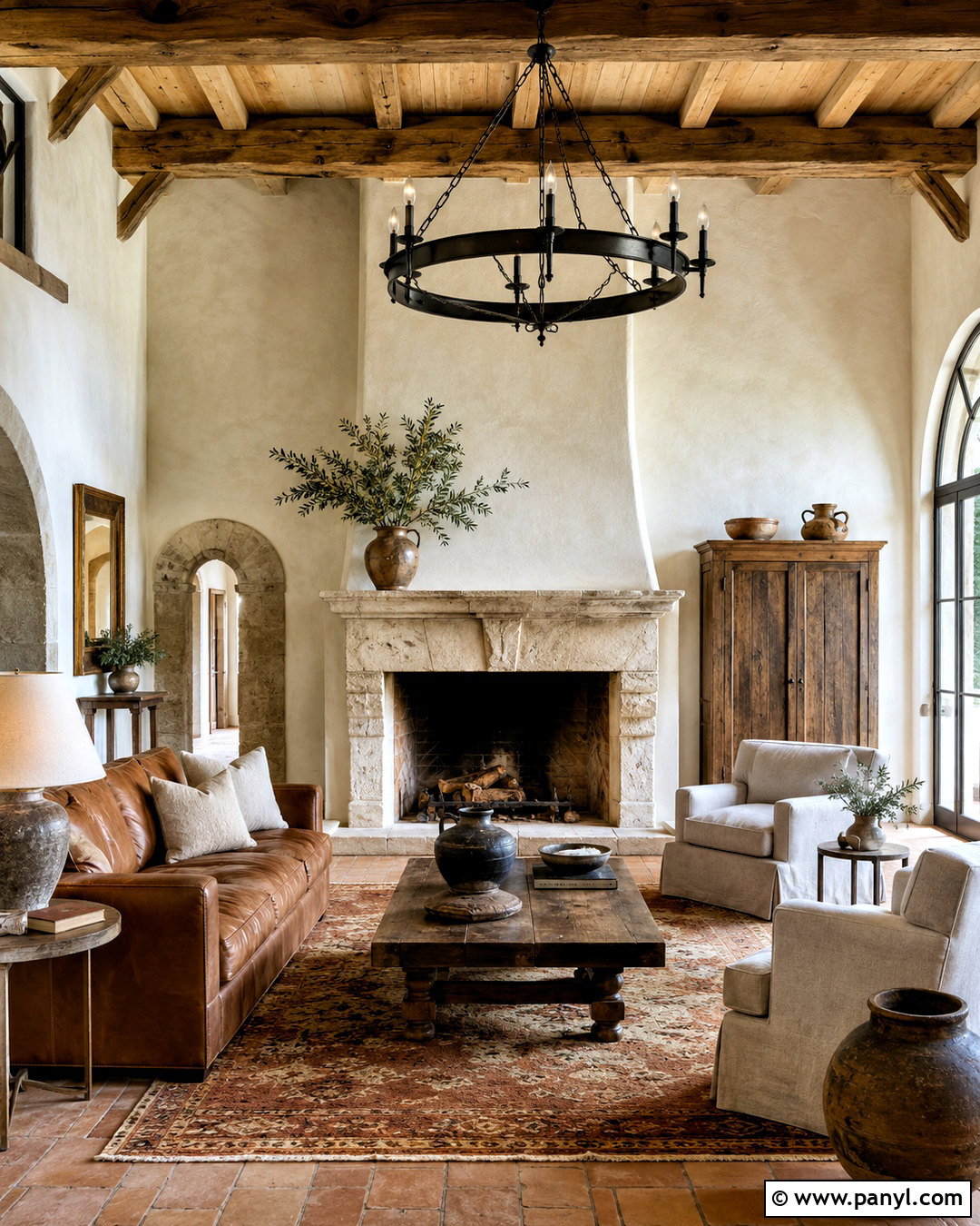 Tuscan Living Room With Stone Fireplace - 20 italian interior design tuscan decor ideas