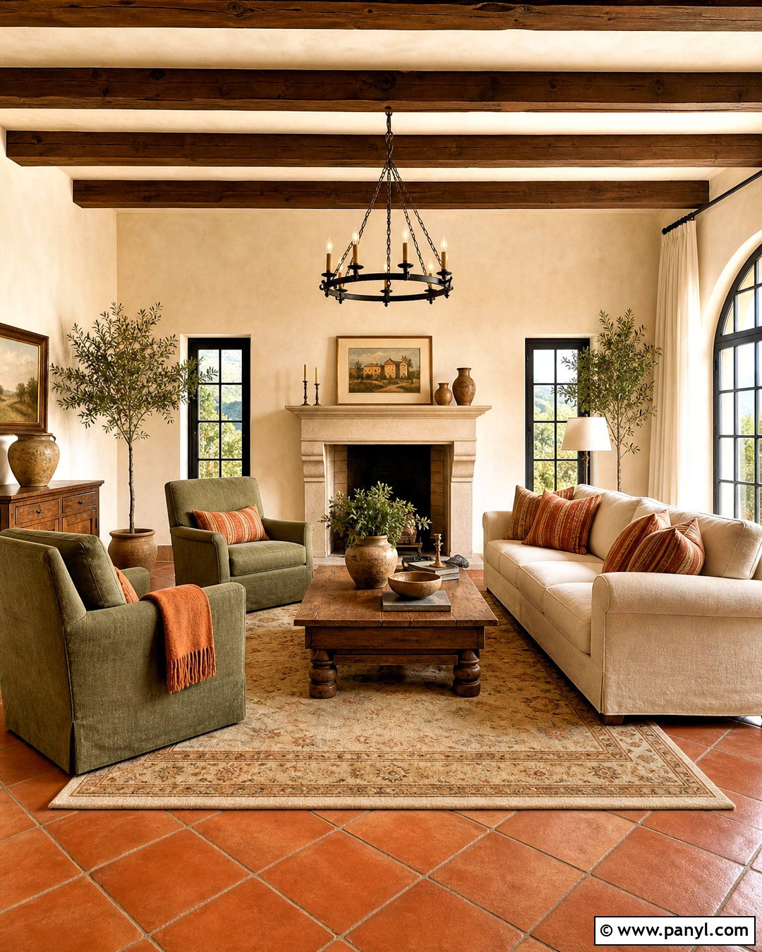 Tuscan Living Room With Terracotta Floor - 20 tuscan living room ideas