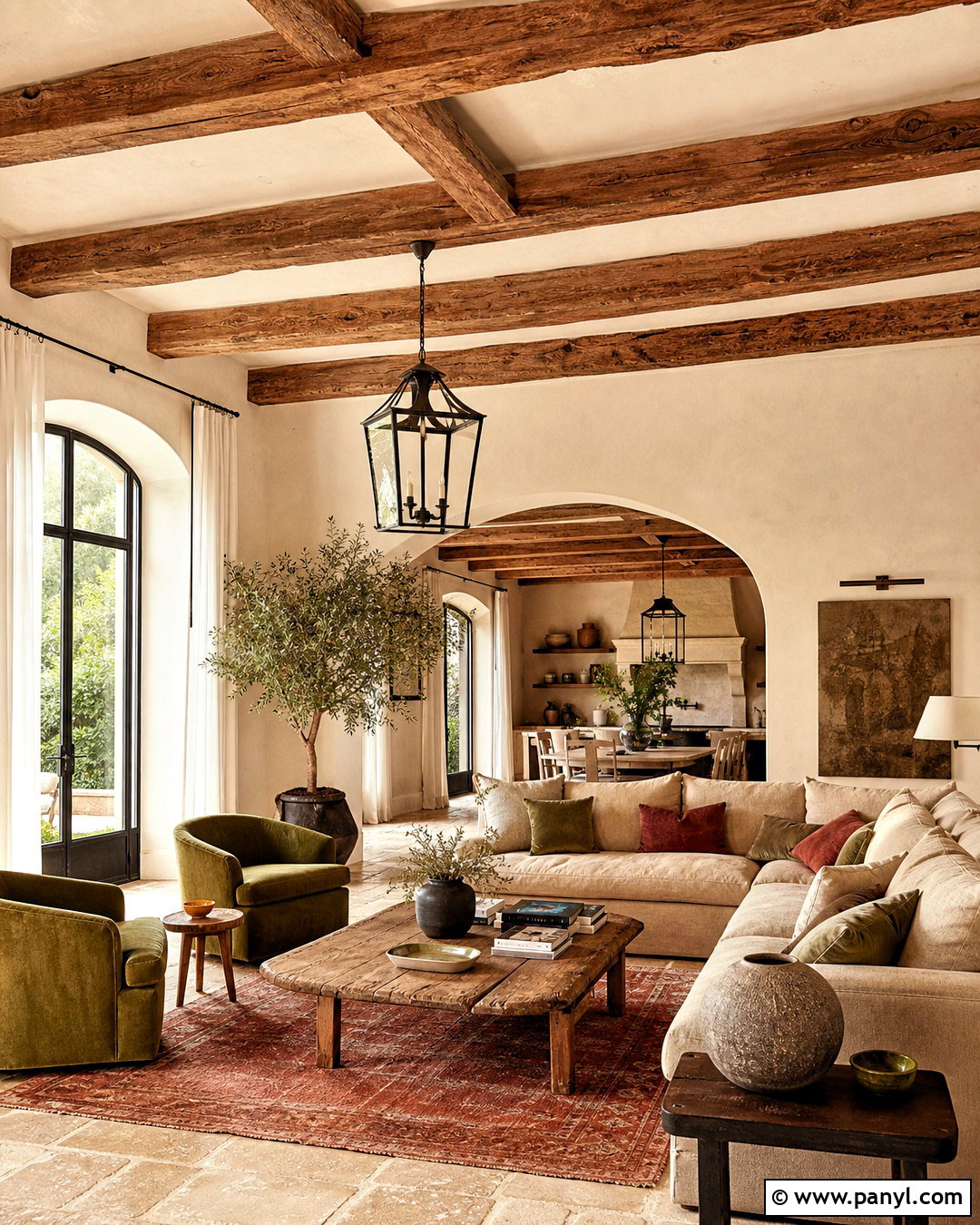 Tuscan Living Room With Wood Beams - 20 tuscan living room ideas
