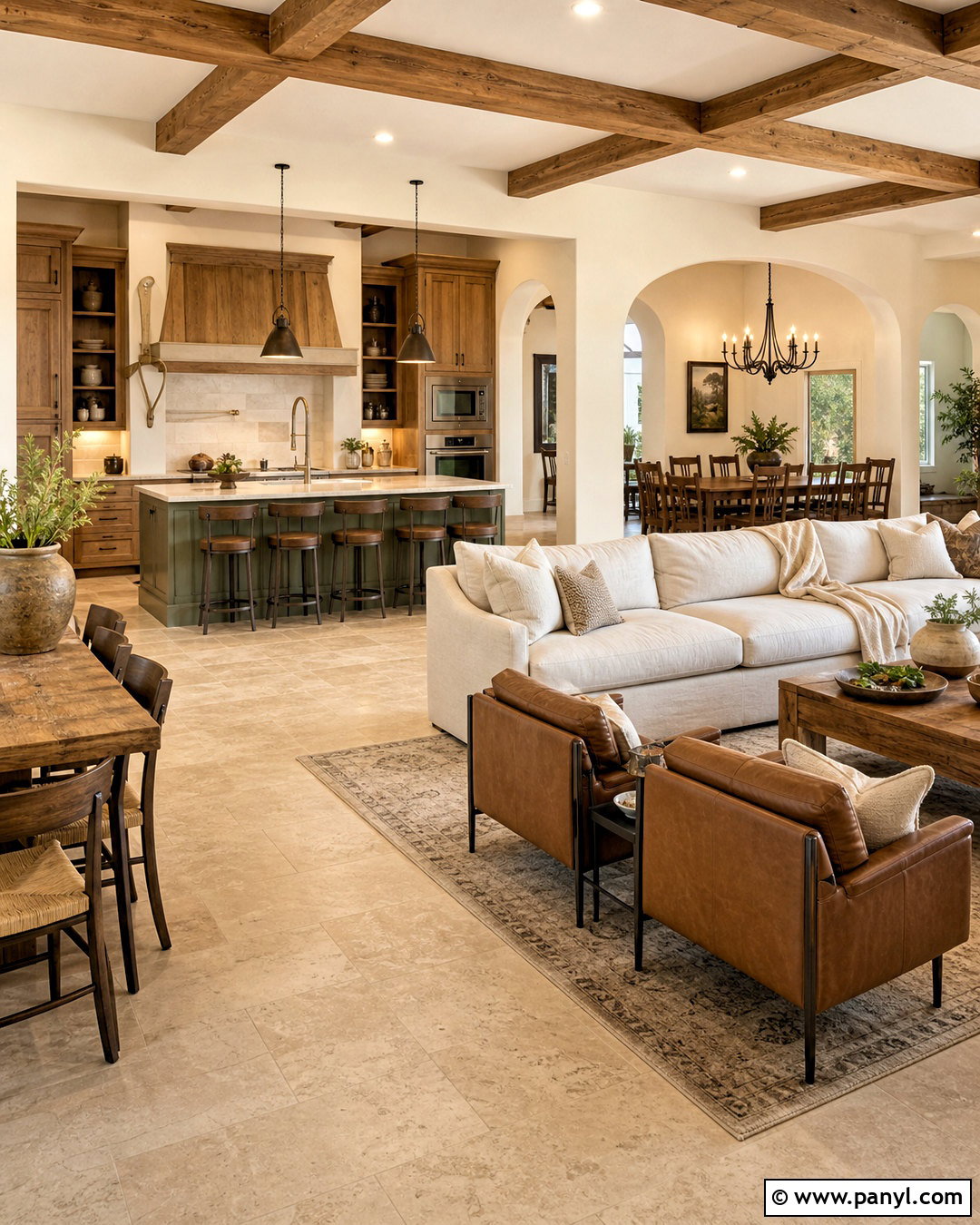 Tuscan Open Concept Great Room - 20 tuscan style homes interior ideas