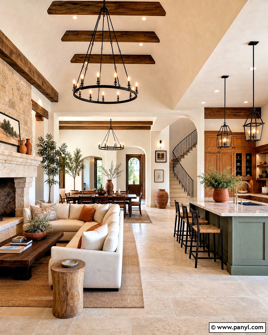 Tuscan Open Concept Great Room - 20 tuscan house interior design ideas