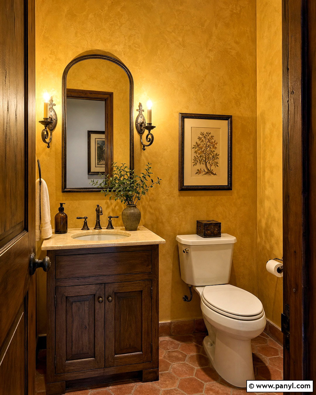 Tuscan Powder Room - 20 tuscan house interior design ideas