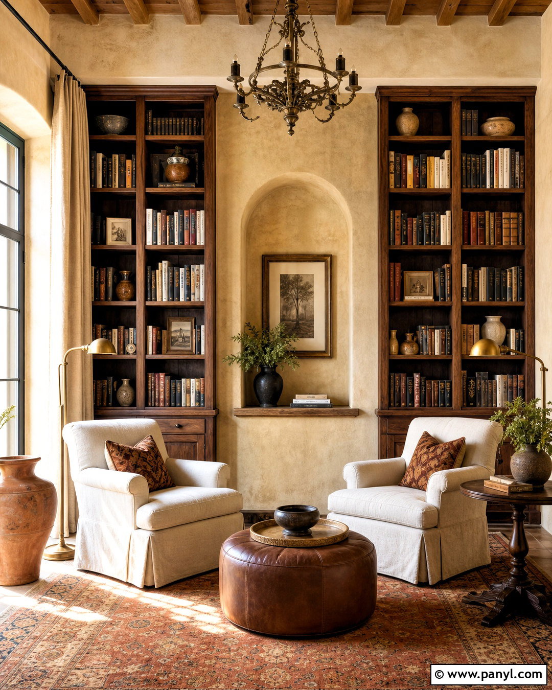 Tuscan Reading Room - 20 tuscany interior design ideas