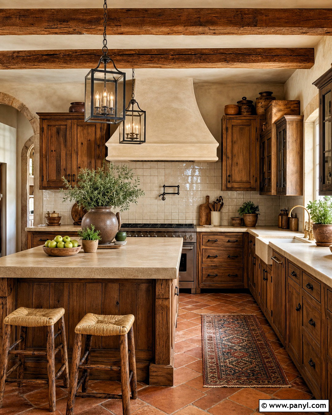 Tuscany Kitchen With Wood Cabinets - 20 tuscany decor ideas