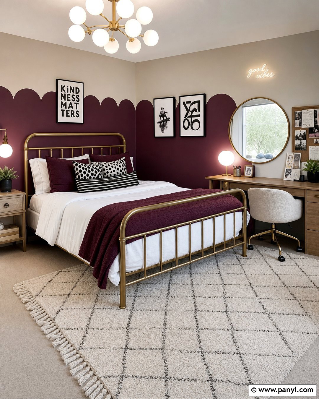 Tween Scalloped Wall - 25 Scalloped Painted Wall Girls Room Ideas