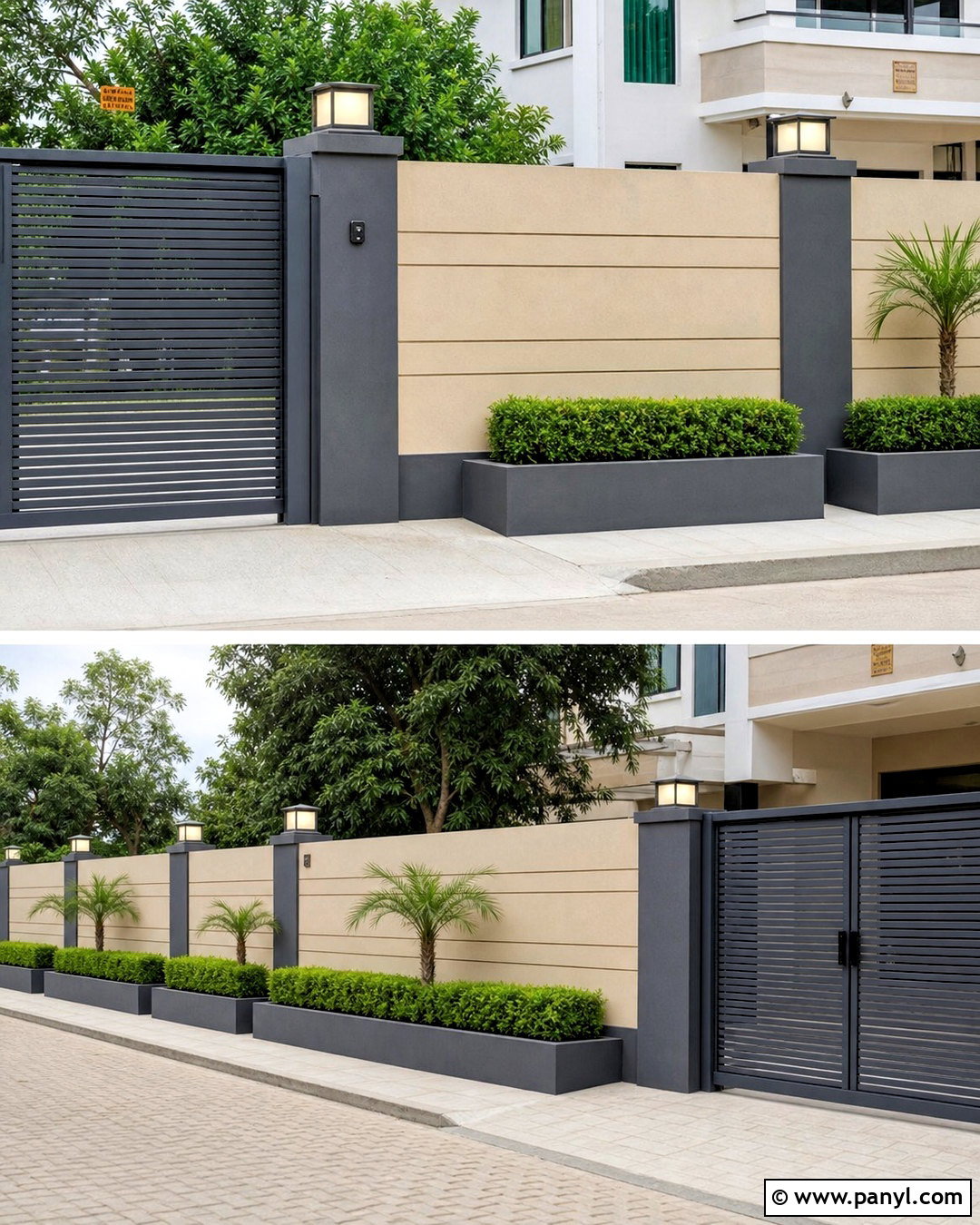 Two Color Compound Wall - 20 simple compound wall design ideas