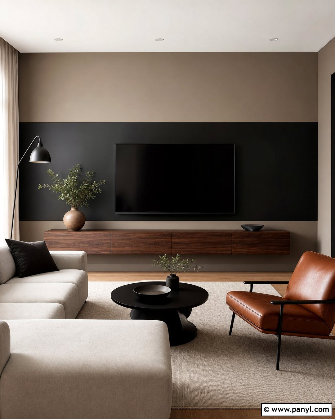 Two Color TV Wall - 20 Painting Two Colors On One Wall Ideas