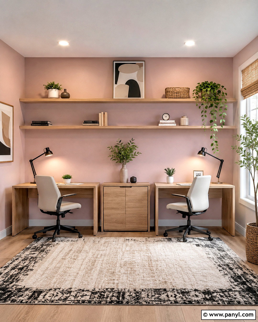 Two Person Blush Pink Office - 20 blush pink office ideas
