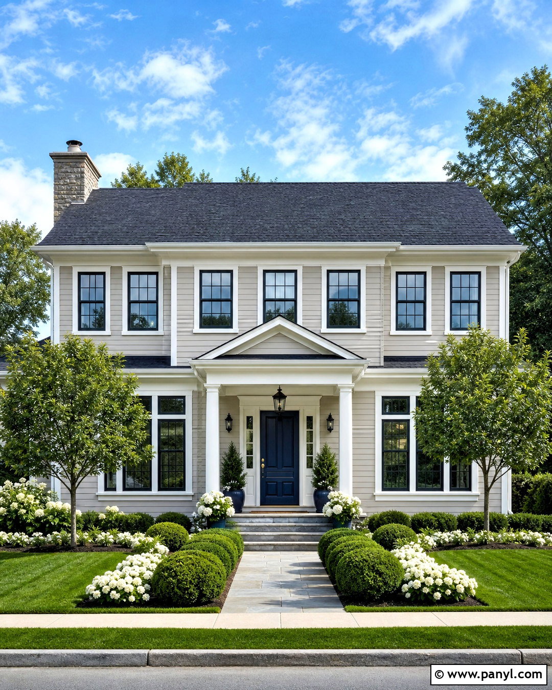 Two-Story House Front With Balanced Windows - 20 house front design ideas