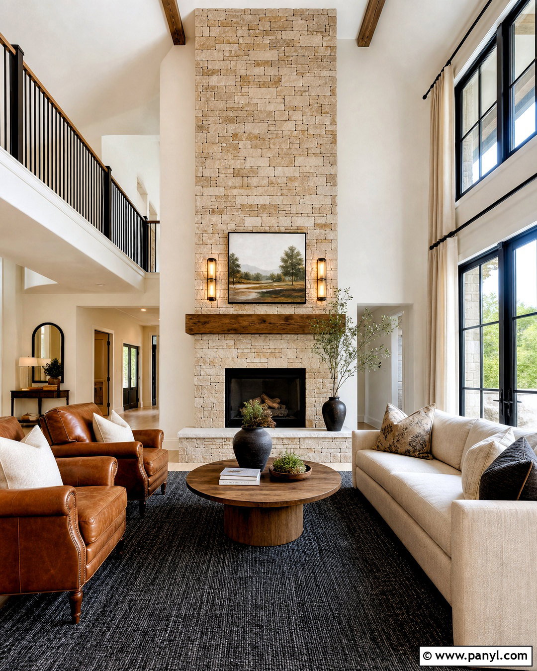 Two Story Living Room With Fireplace - 20 two story living room ideas