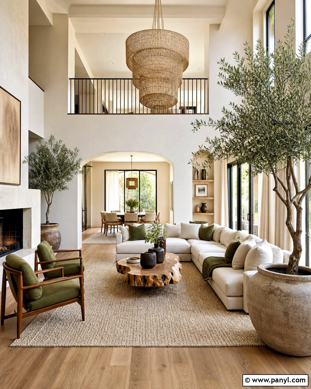 Two Story Living Room With Indoor Trees - 20 two story living room ideas