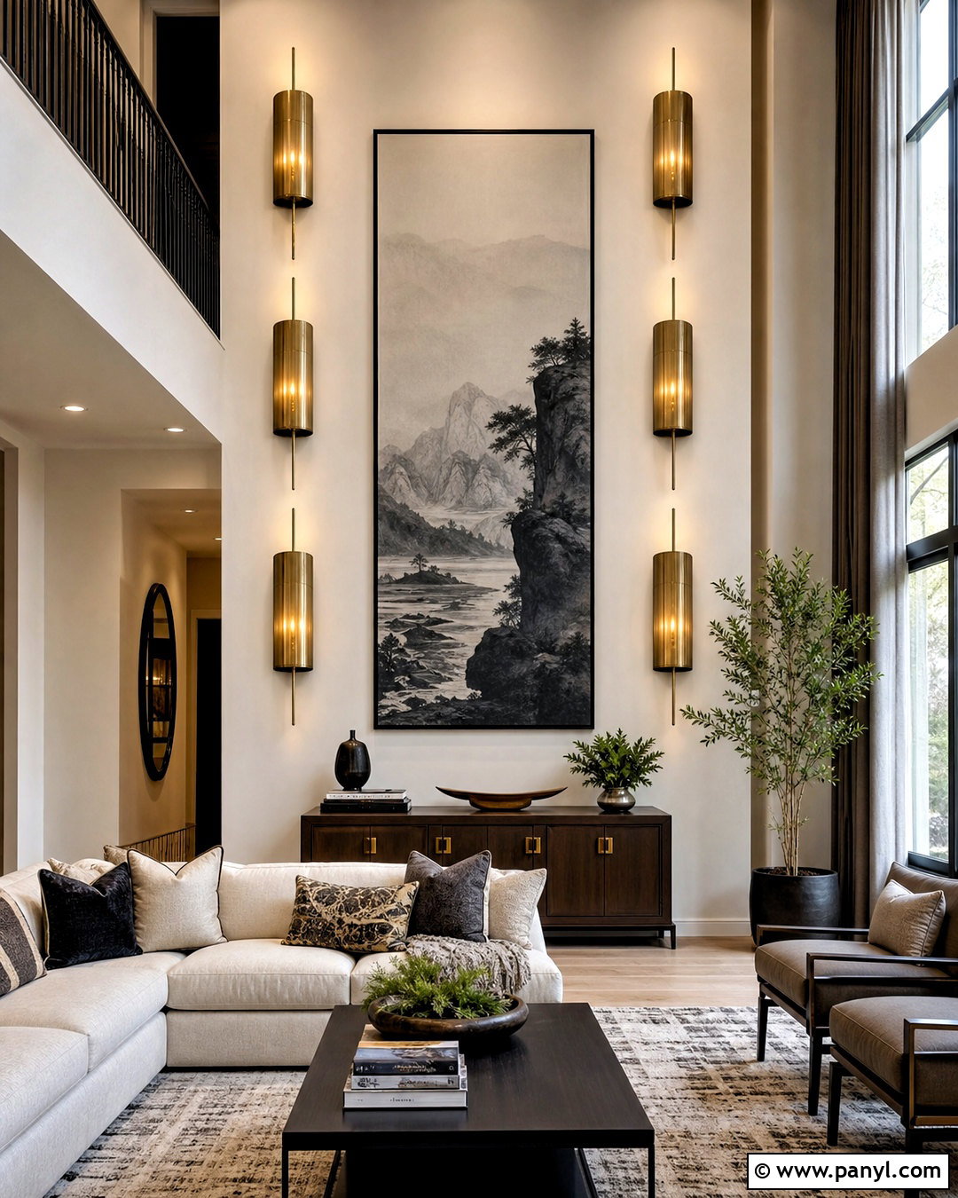 Two Story Wall With Decorative Wall Sconces - 20 two story wall decor ideas