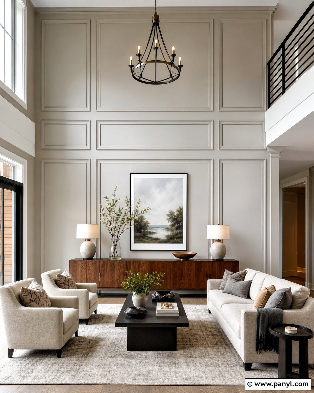Two Story Wall With Picture Frame Molding - 20 two story wall decor ideas