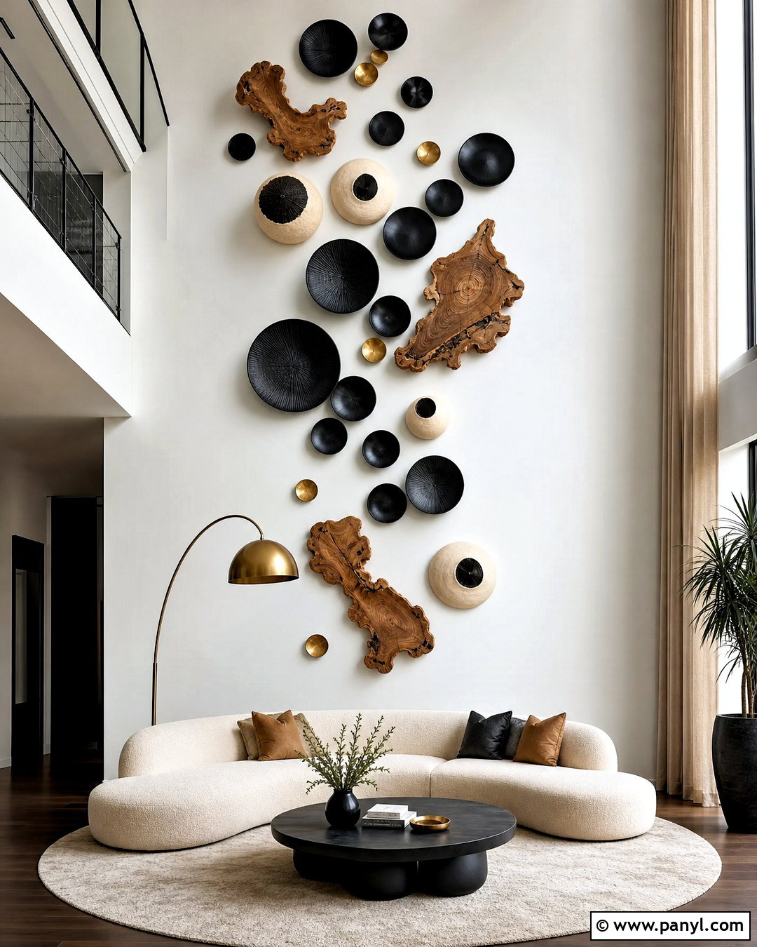 Two Story Wall With Sculptural Wall Decor - 20 two story wall decor ideas