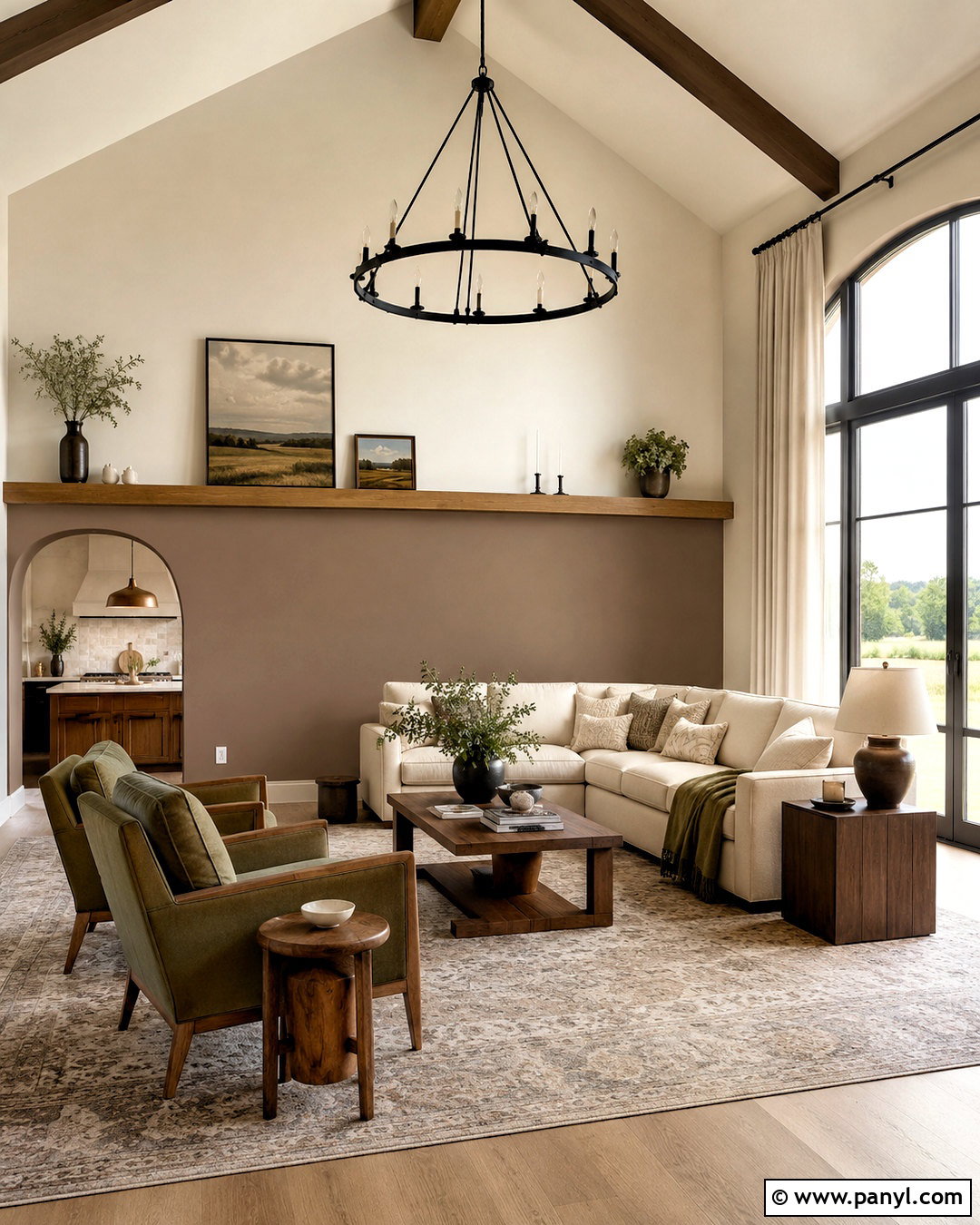Two-Tone Accent Wall - 35 tall accent wall high ceilings