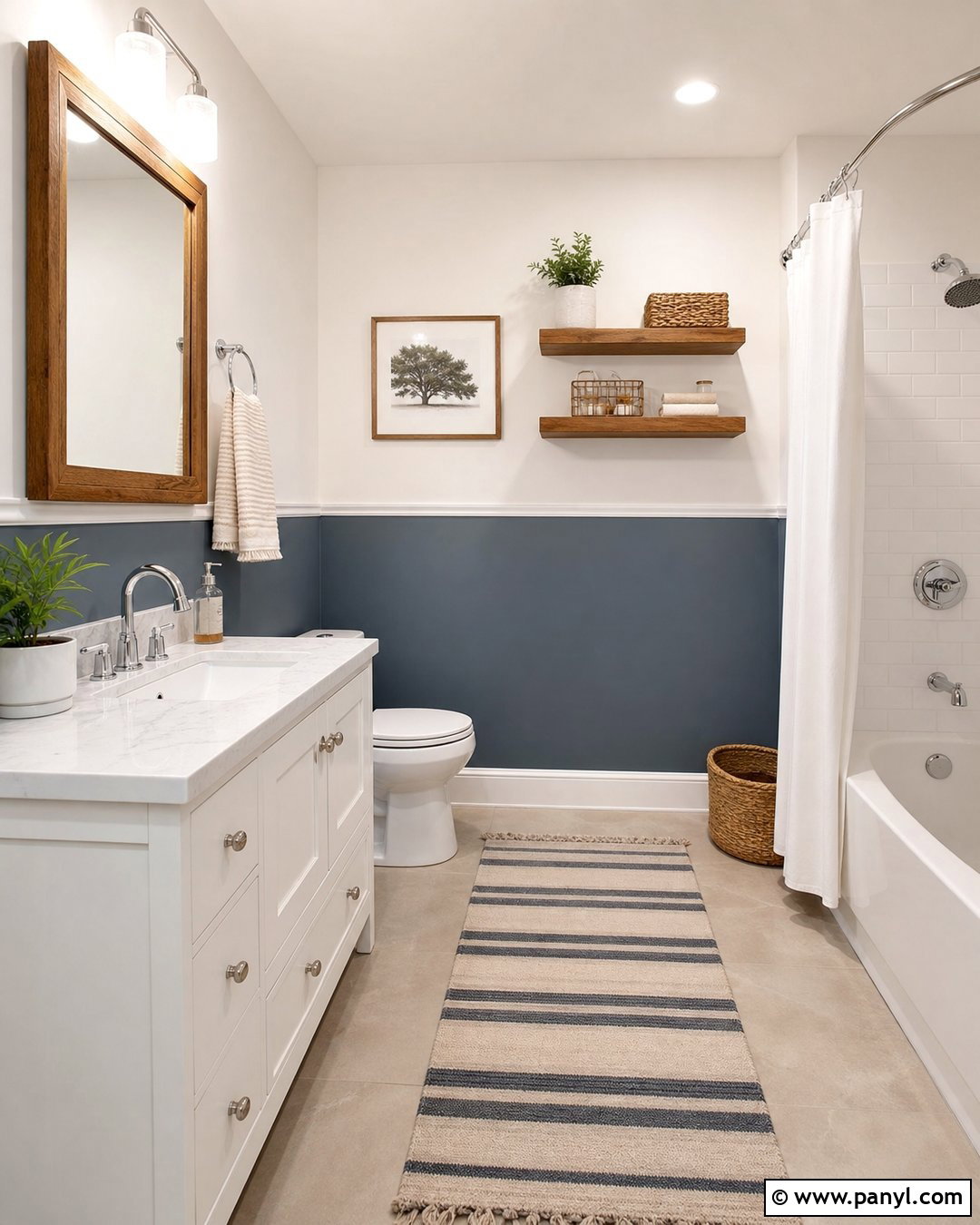 Two Tone Bathroom Accent Wall - 30 Accent Wall Bathroom Painted Ideas