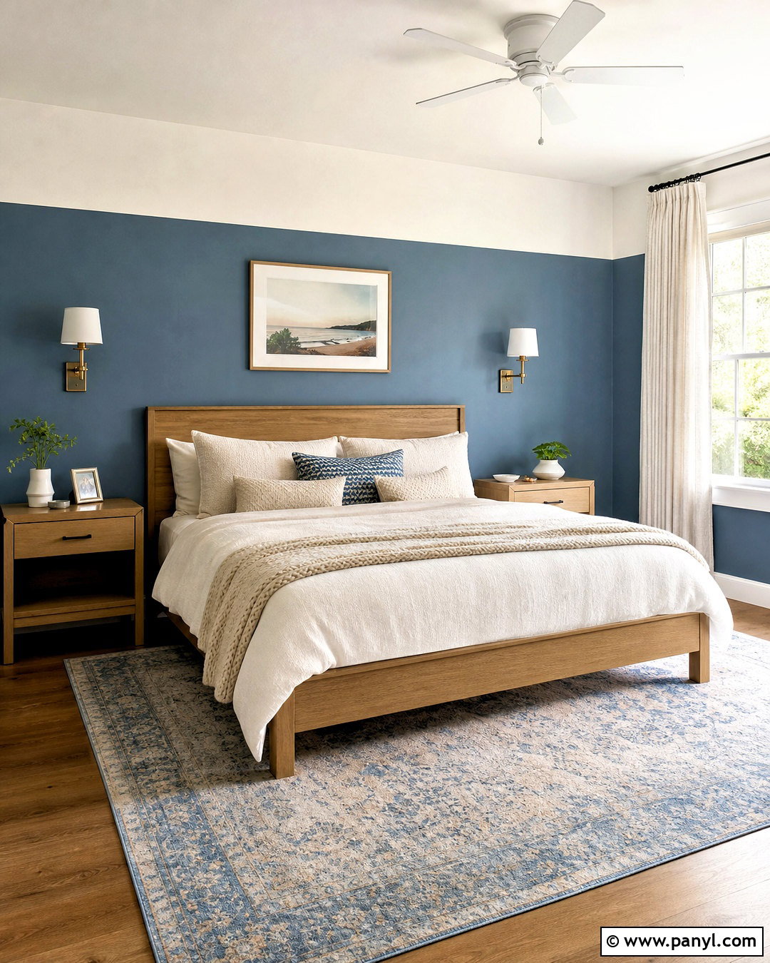 Two-Tone Bedroom Accent Wall - 20 bedroom accent wall ideas paint colors