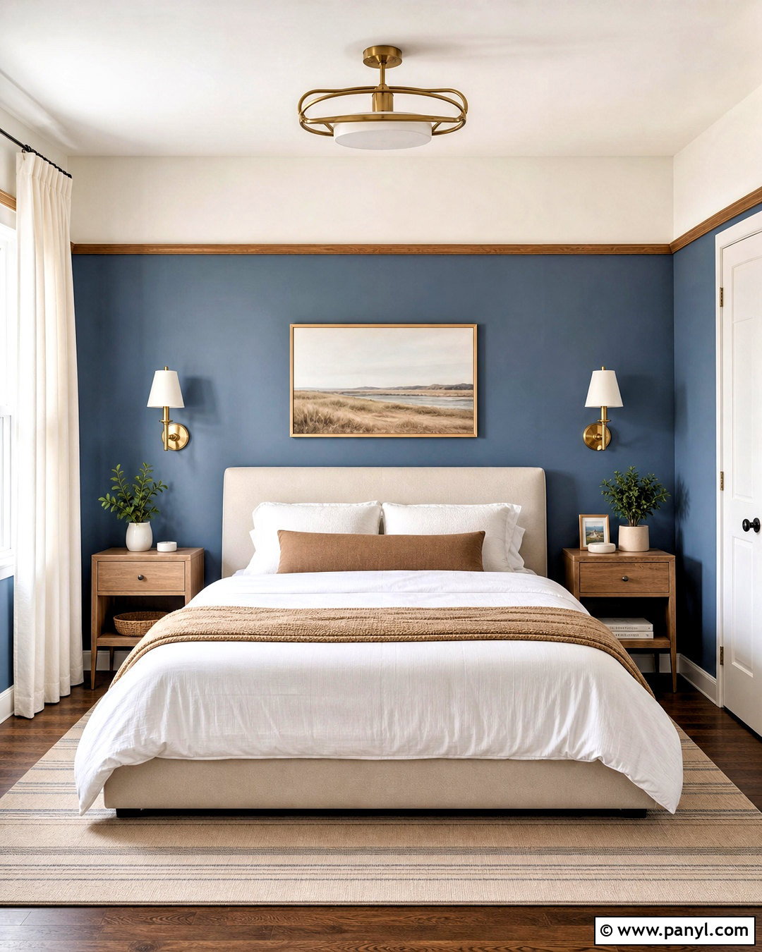 Two-Tone Bedroom Accent Wall - 20 small bedroom accent wall ideas