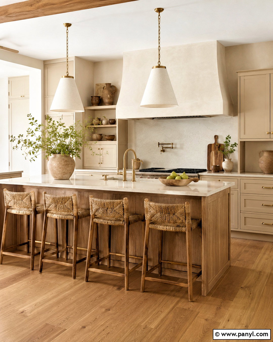 Two-Tone Beige And White Kitchen - 20 beige colour kitchen ideas