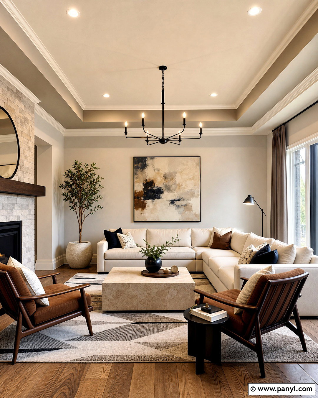 Two-Tone Beige Ceiling - 20 beige ceiling ideas