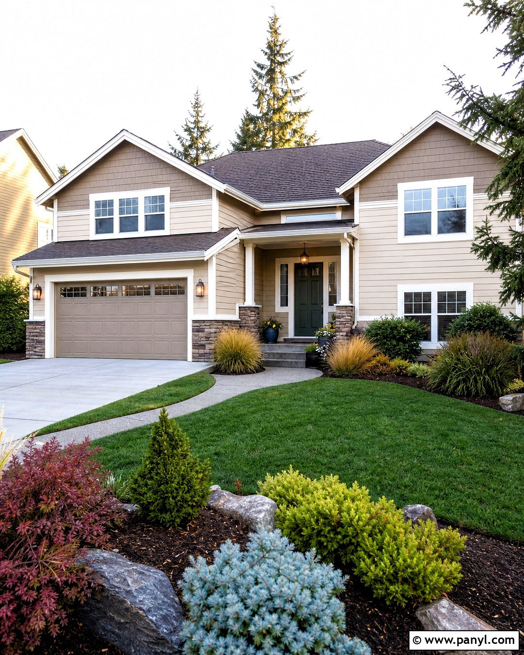 Two-Tone Beige Exterior - 20 home painting ideas exterior ideas