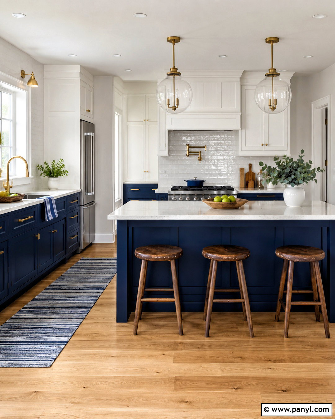Two Tone Blue And White Kitchen - 20 moody blue kitchen ideas