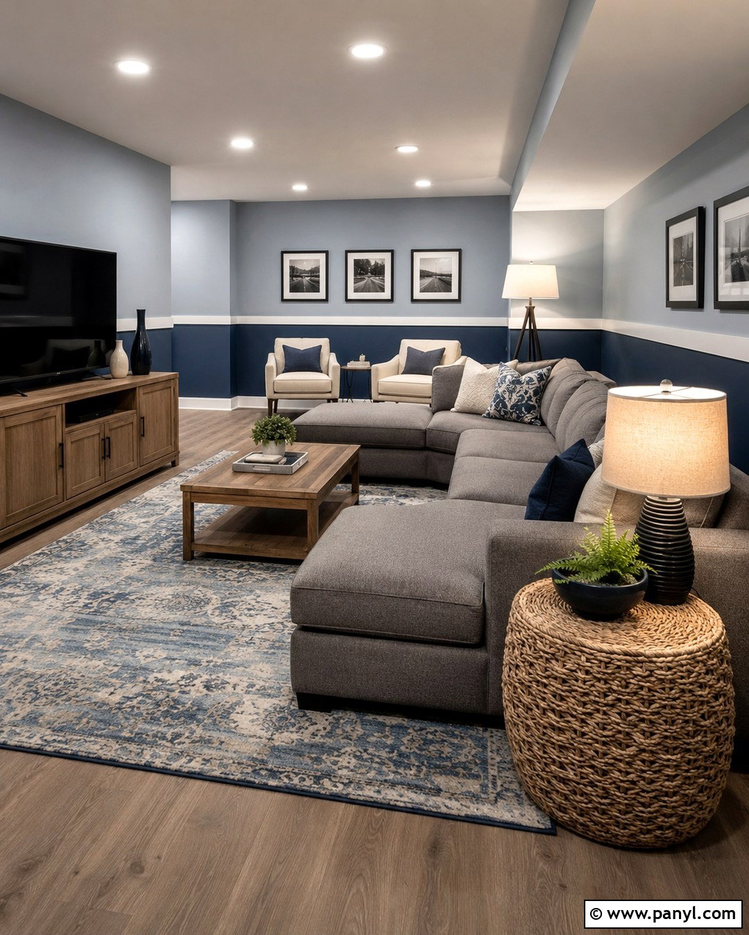 Two Tone Blue Basement Walls - 20 Basement Blue Walls