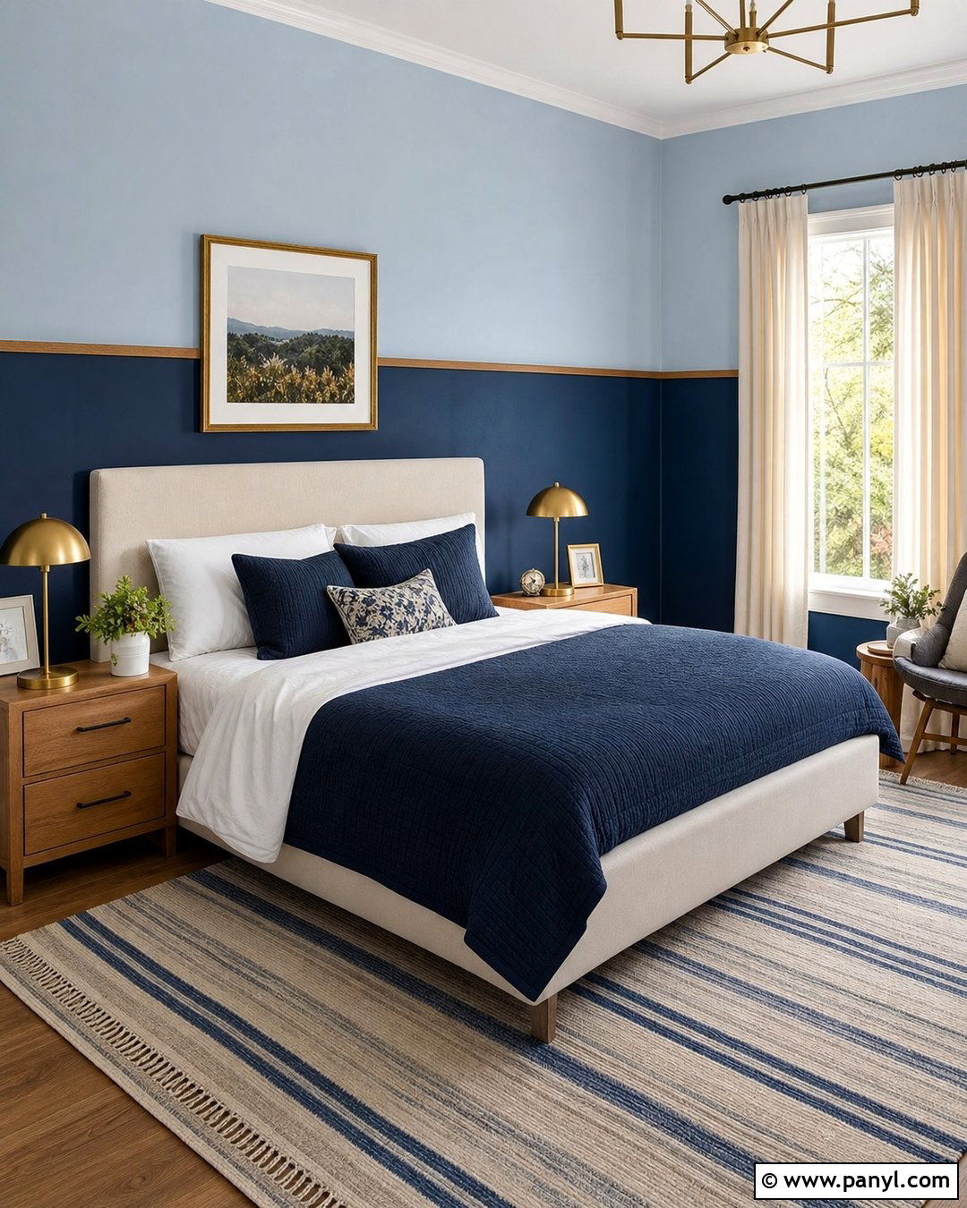 Two Tone Blue Bedroom Walls - 50 blue walls