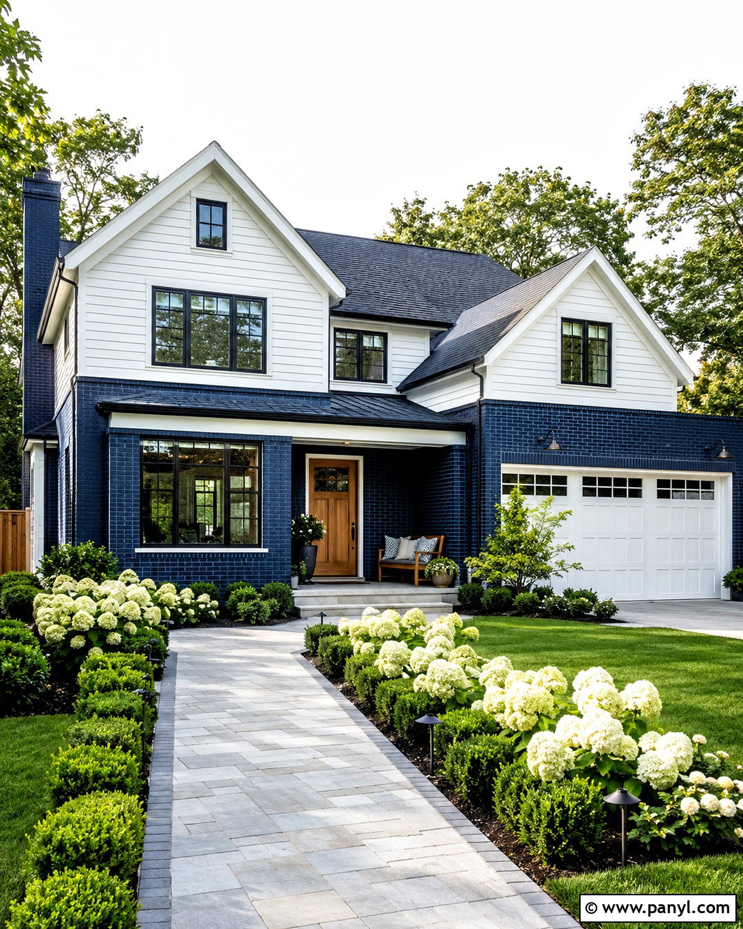Two Tone Blue Brick And White Siding - 20 blue brick house exterior ideas