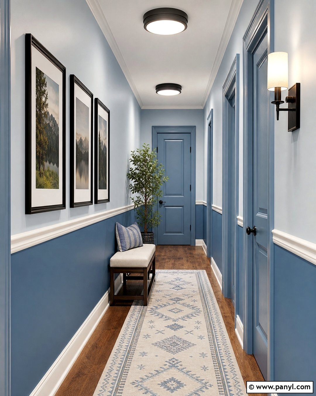 Two Tone Blue Hallway Walls - 20 Calming Blue Wall Color Ideas