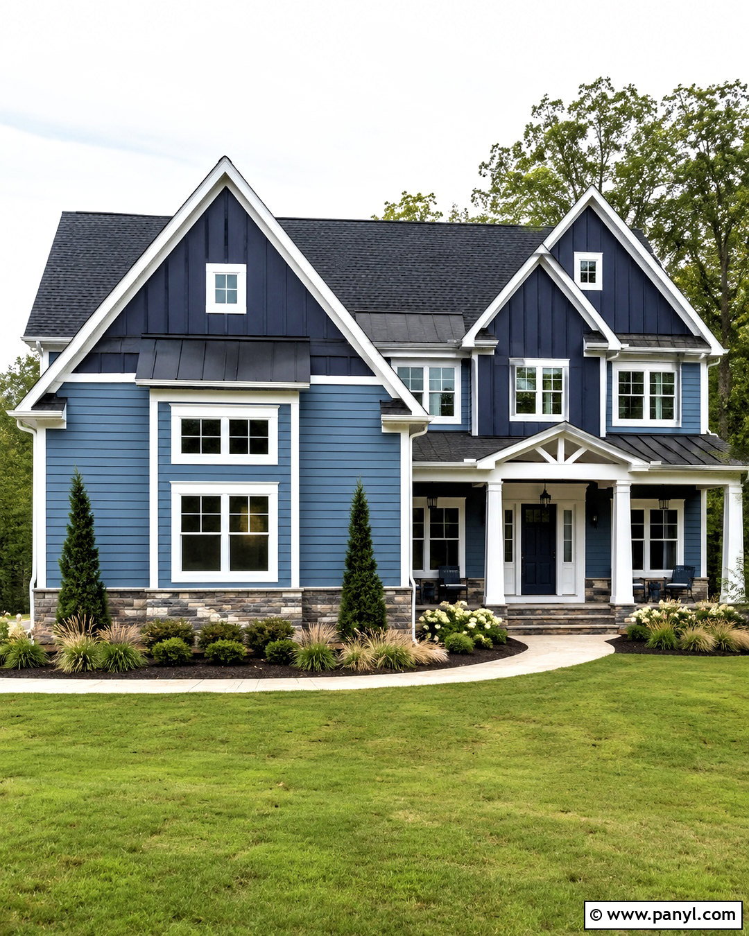 Two Tone Blue House With White Trim - 20 blue house white trim ideas