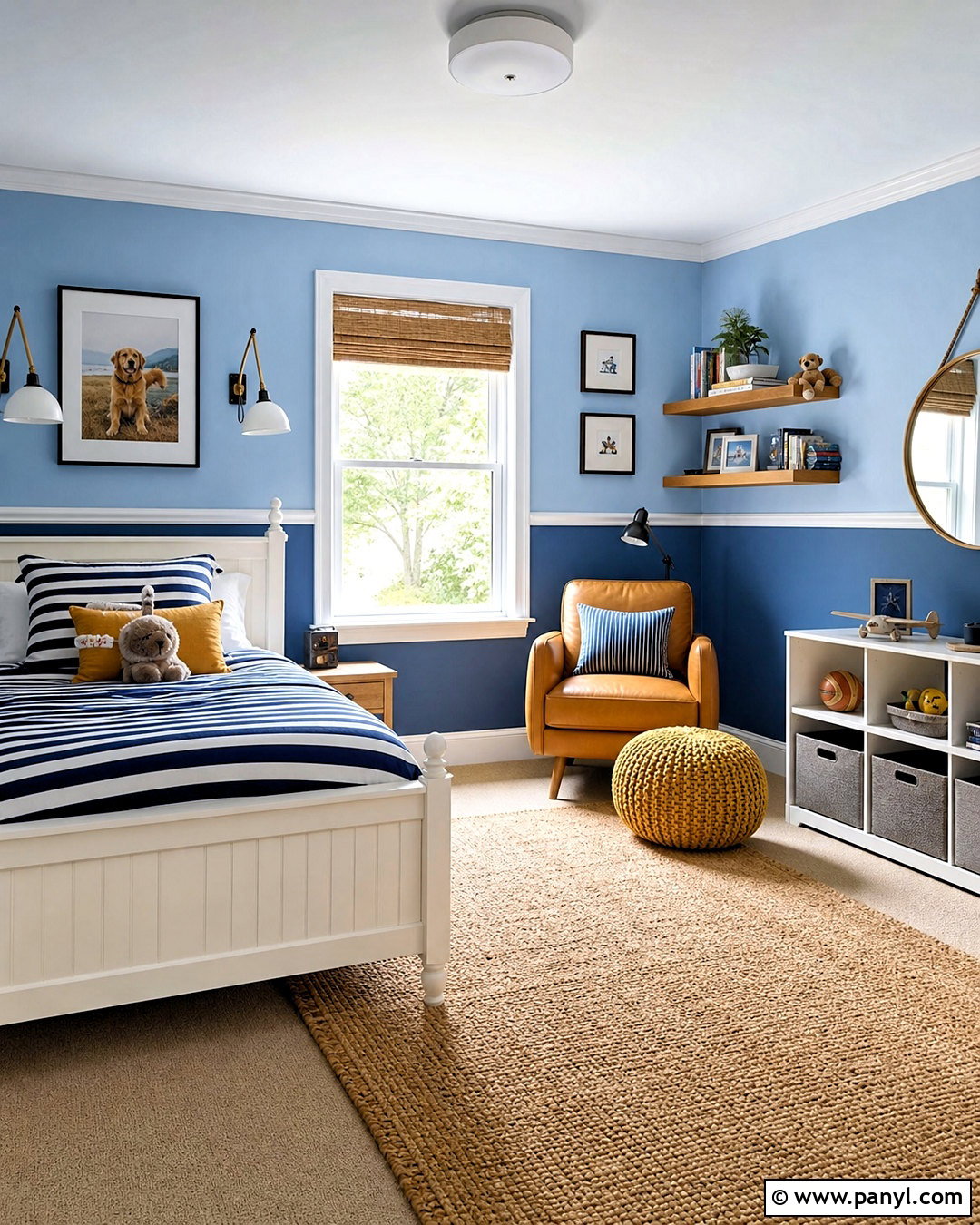 Two Tone Blue Kids Room - 20 kids room wall color ideas