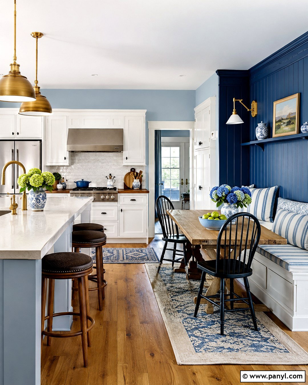Two Tone Blue Kitchen Walls With White Cabinets - 20 Country Blue Kitchen Walls