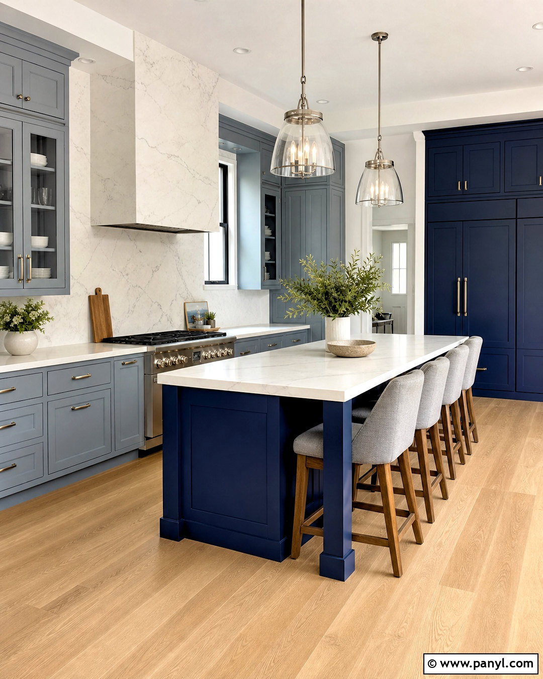 Two Tone Blue Kitchen - 20 blue kitchen designs
