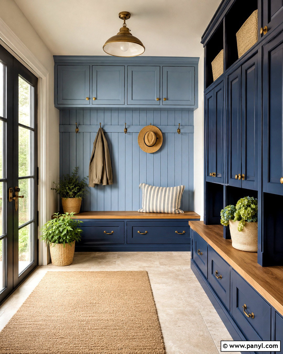 Two Tone Blue Mudroom - 20 blue mudroom ideas