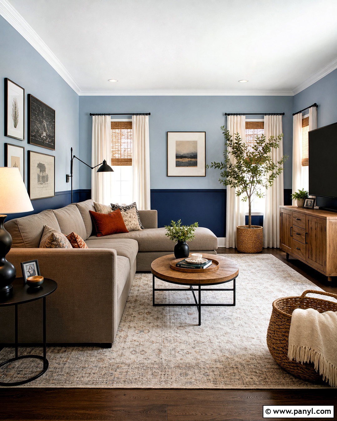 Two Tone Blue Paint Walls - 20 blue interior paint ideas