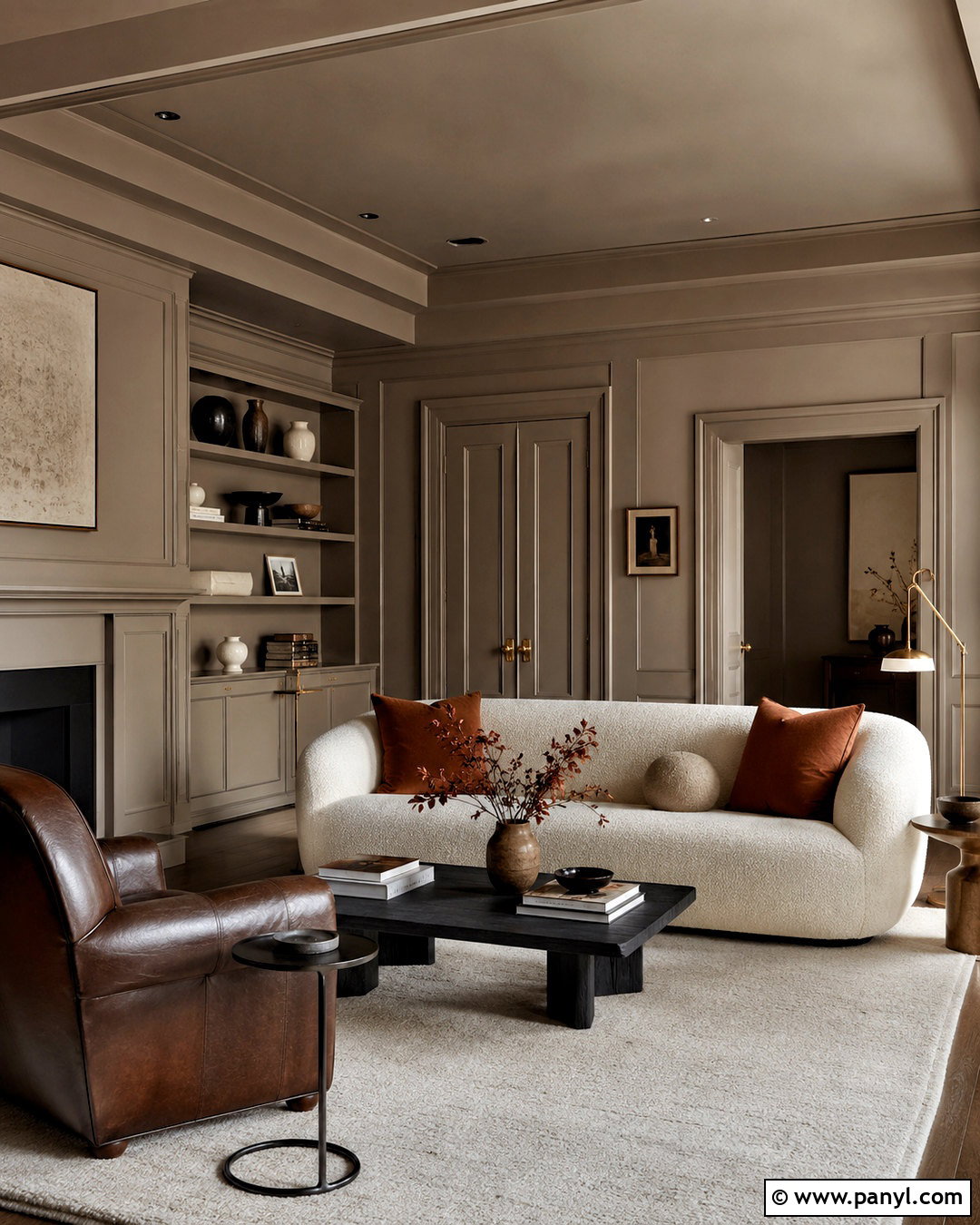 Two-Tone Blue Painted Ceiling - 20 painted ceiling ideas living room ideas