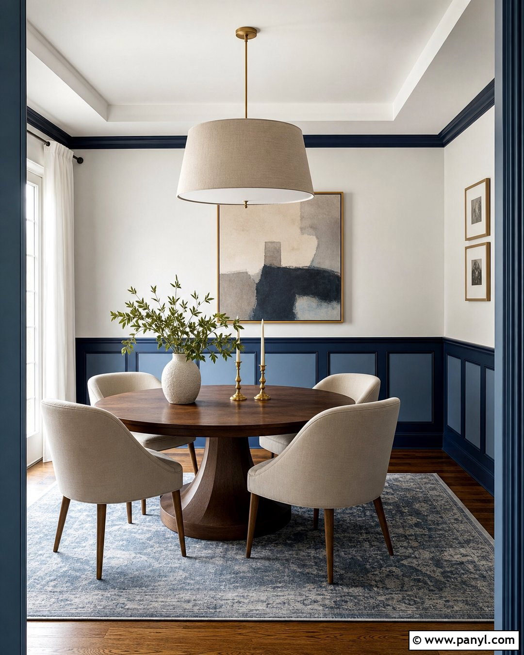 Two Tone Blue Wainscoting Dining Room - 35 blue wainscoting ideas