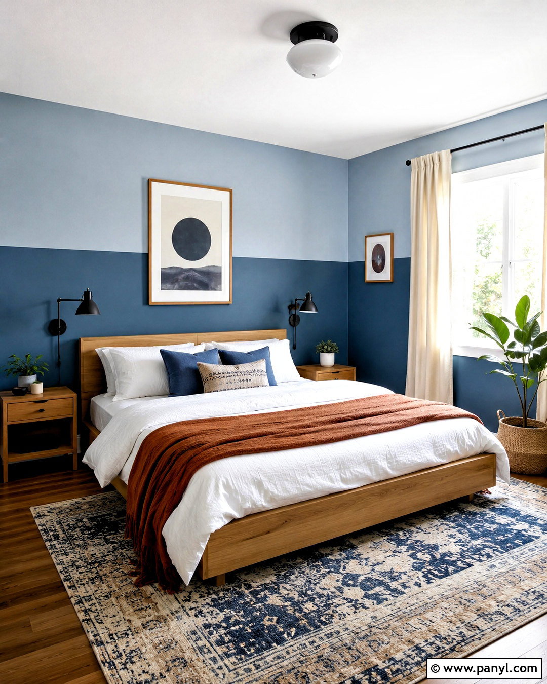 Two Tone Blue Walls - 40 blue wall paint ideas