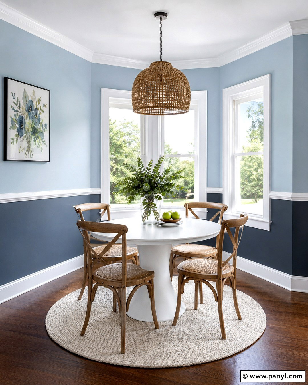 Two Tone Blue Walls With White Trim - 20 Blue Wall White Trim Ideas