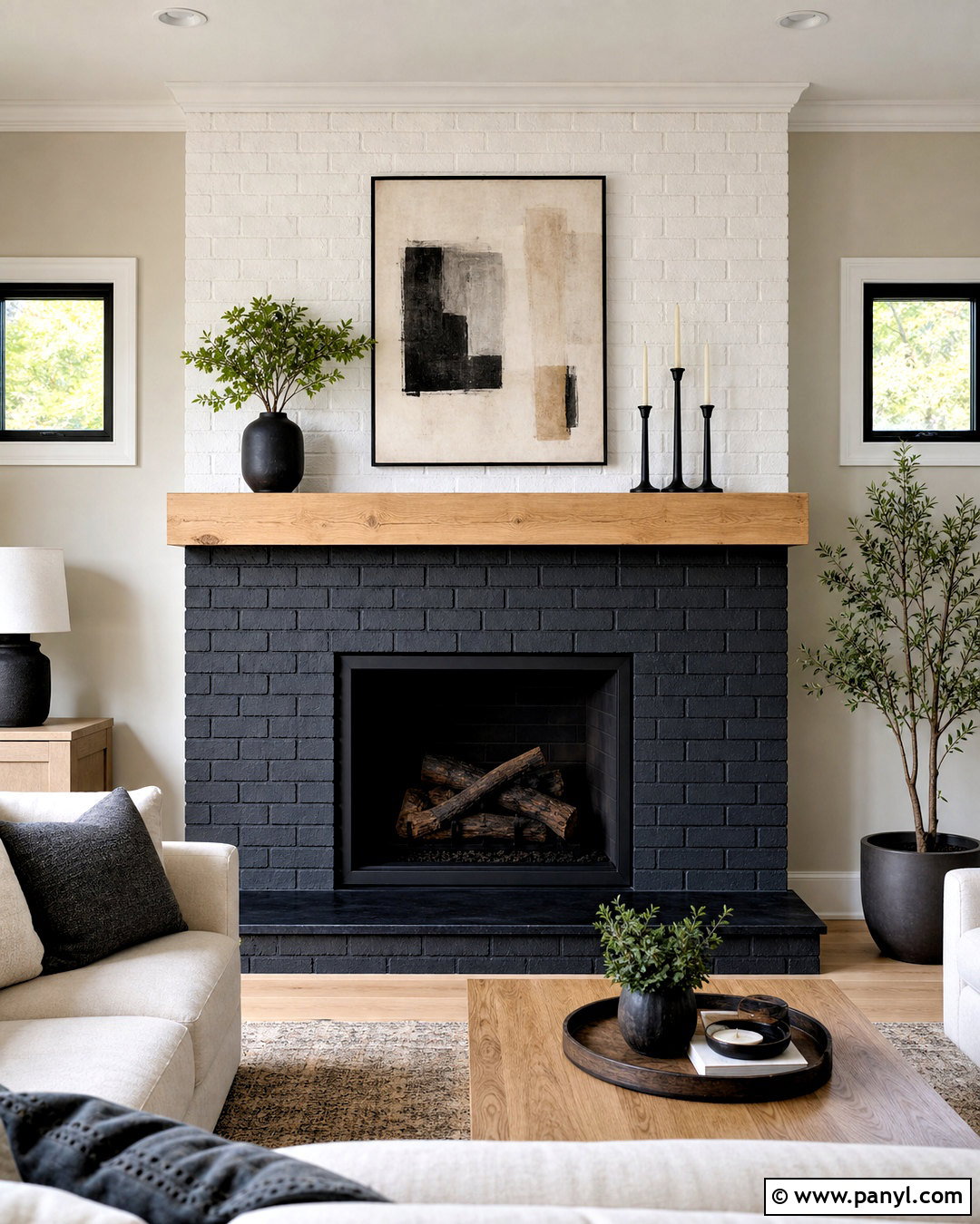 Two Tone Brick Fireplace - 20 updating fireplace brick ideas