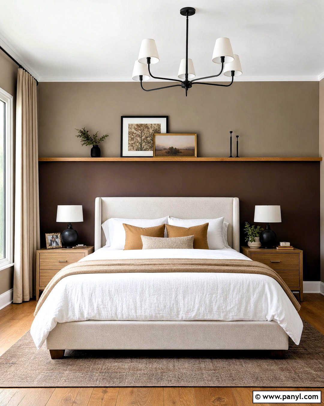 Two Tone Brown Accent Wall - 20 brown accent wall ideas