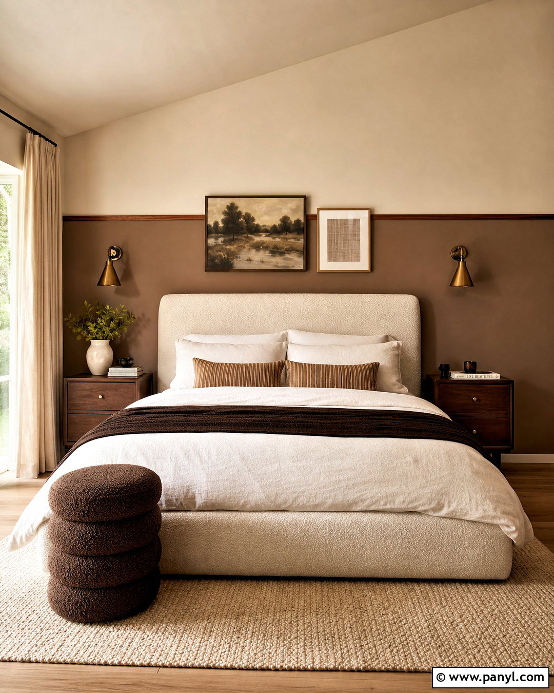 Two Tone Brown Bedroom - 20 brown rooms paint ideas