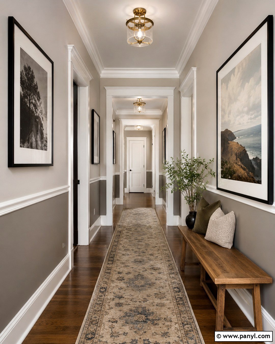 Two Tone Brown Grey Hallway Walls - 20 Brown Grey Wall Color Ideas