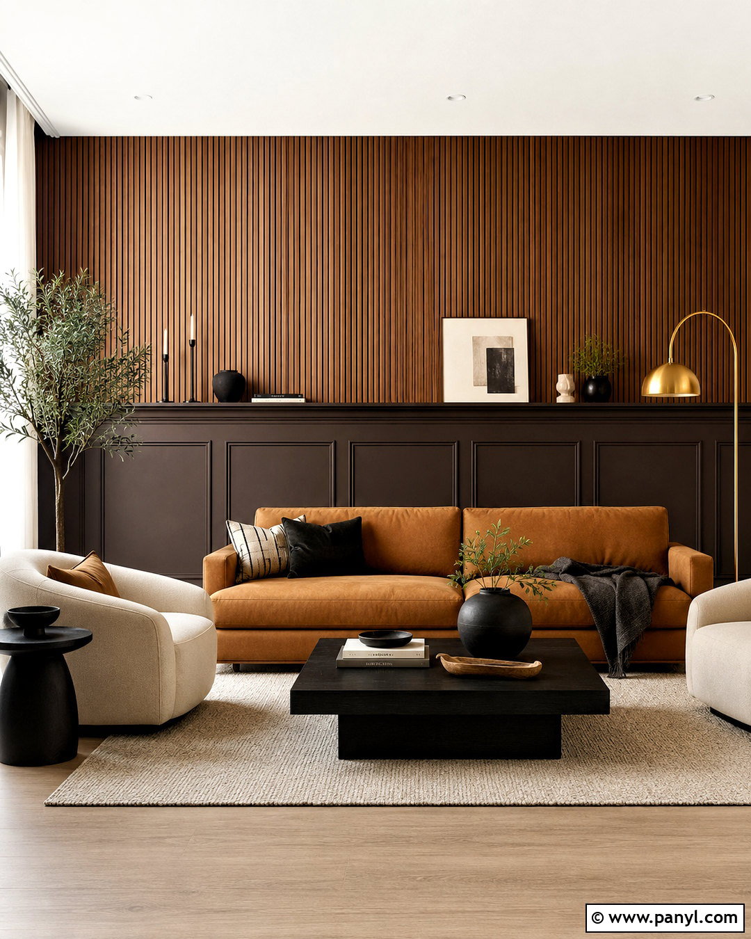 Two Tone Brown Wall Paneling - 20 brown panelling ideas